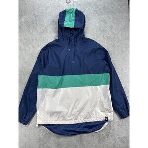 Encrypted Supply Company Jacket Mens 2X Blue Green Pull Over Quarter Zip Hooded